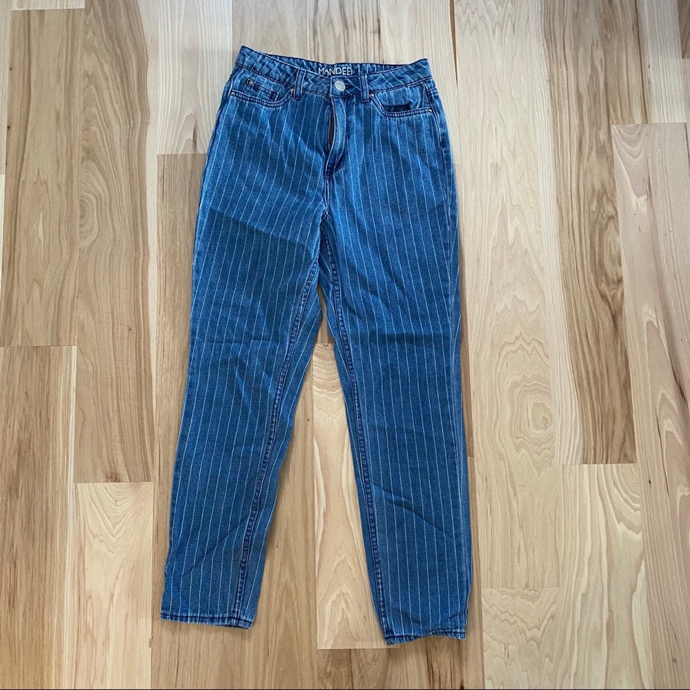 Mandee Striped Blue Jeans Size 1